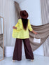 Light yellow, ONE SIZE jacket with gathered sleeves